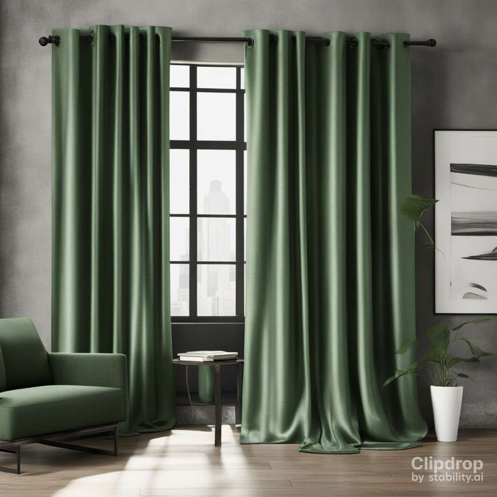 green grommet drapes