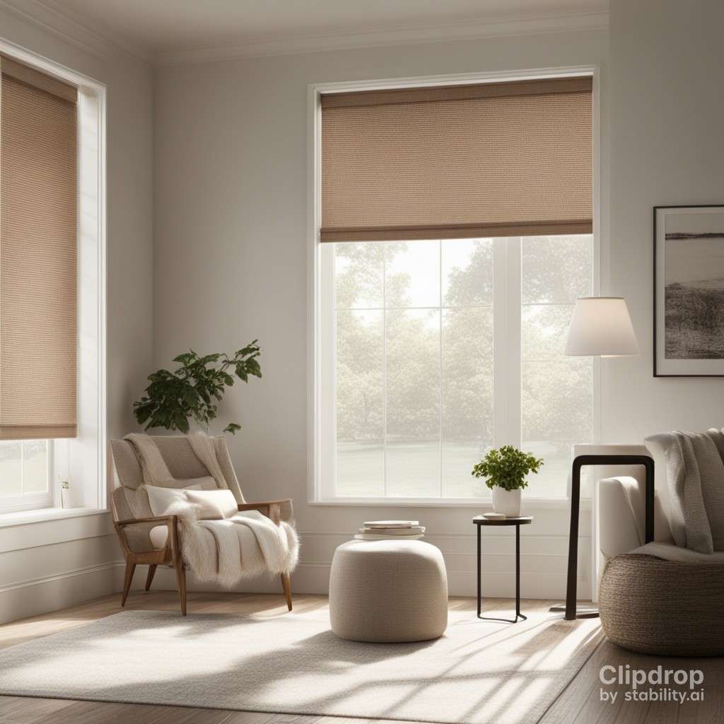 roller shades in a living room