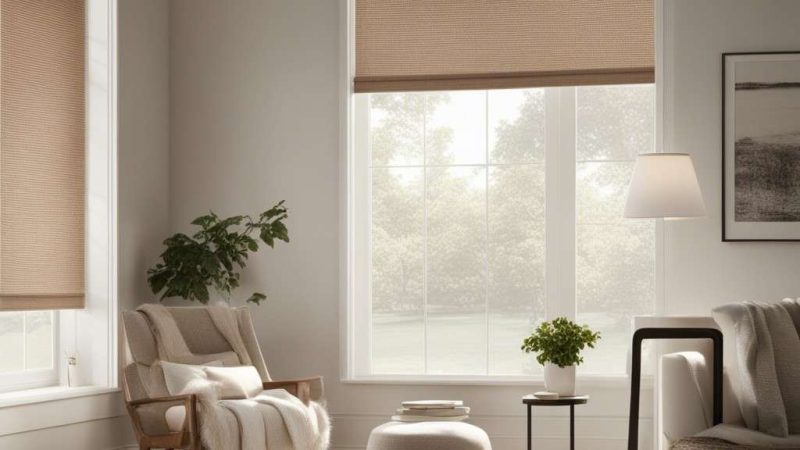 roller shades in a living room